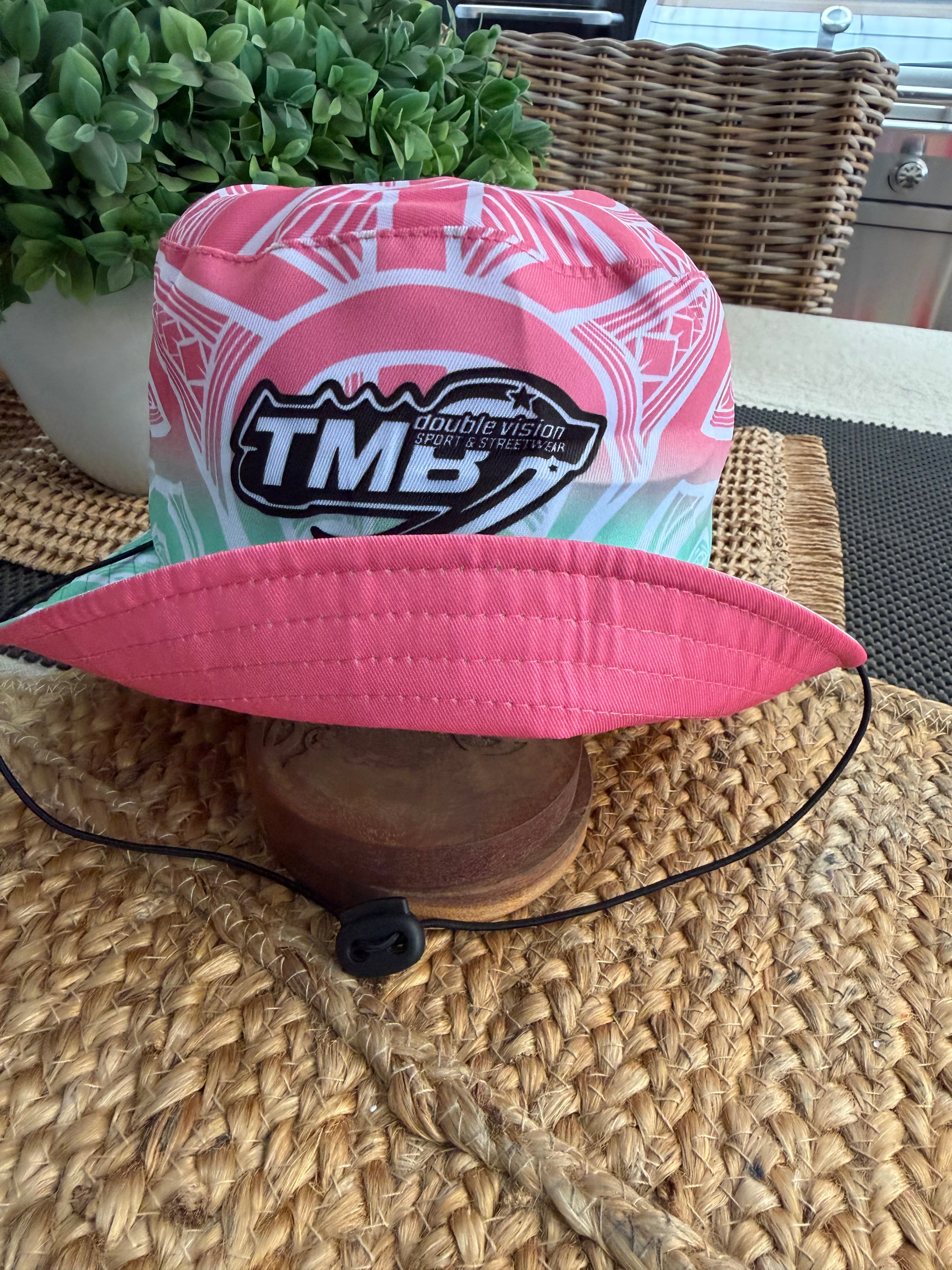 🍉🍋 Kids Watermelon & Lime Mangopare Reversible Bucket Hat